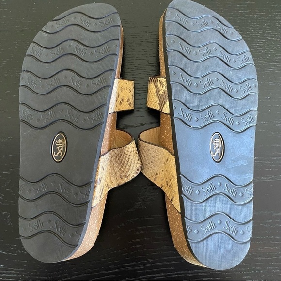 NEW Sofft Sandals Womens 10 Bettina Two Straps Leather Snakeskin Casual Comfort - Picture 6 of 7